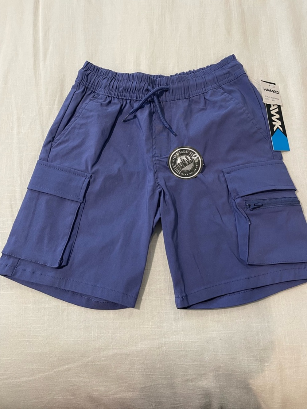 Tony Hawk Indigo Cargo Shorts with Drawstring
